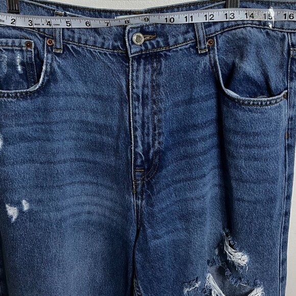 Zara Jeans Womens The 90s Full Length Vtg Style Distressed Raw Hem Denim Size 10 - Picture 7 of 9